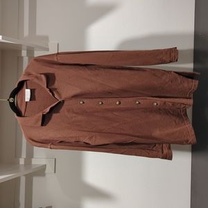 Casually Clio Brown Button Down Long Sleeve Shirt SIZE Medium